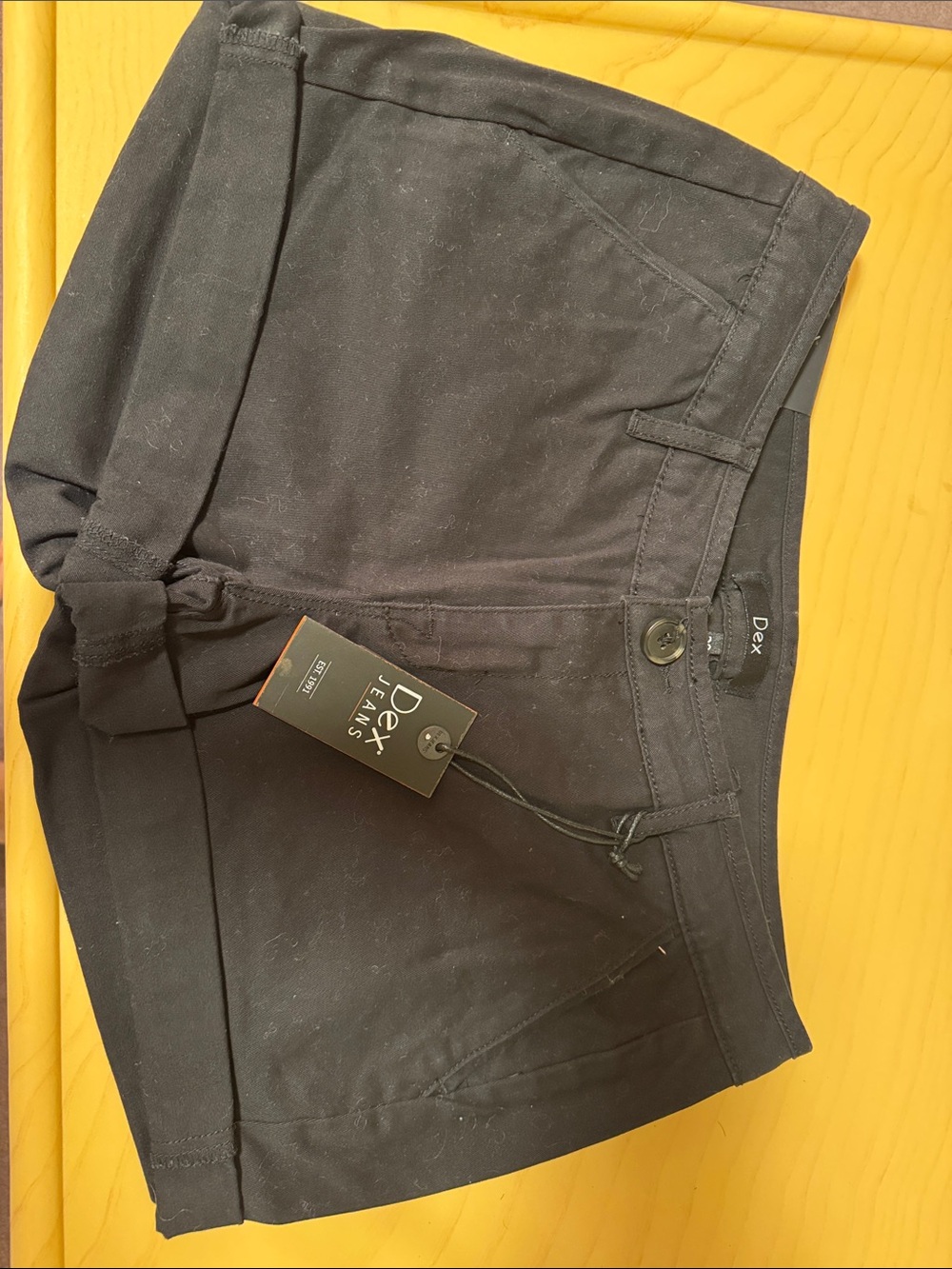 Dex Black Cuffed Mid Rise Shorts